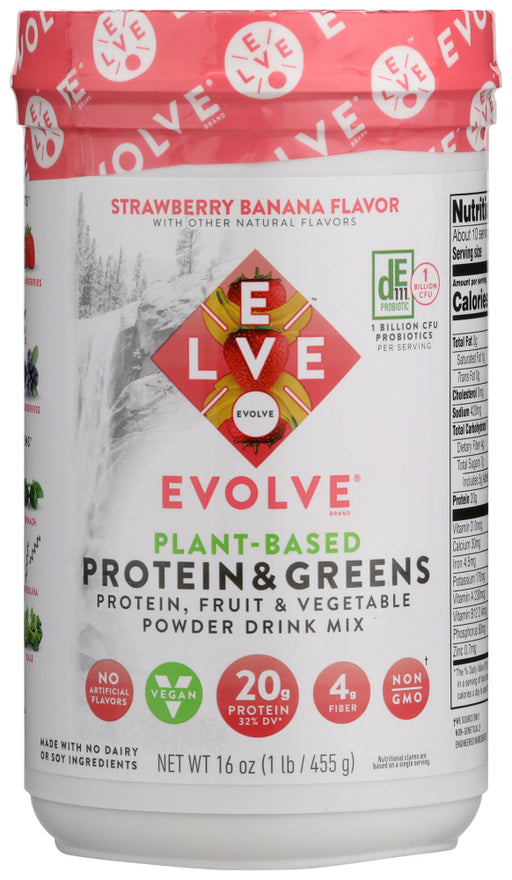 EVOLVE: Strawberry Banana Protein Powder, 1 lb - No Brand For Less 