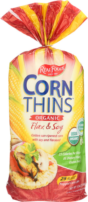REAL FOODS: Corn Thin Flax & Soy Organic, 5.3 oz