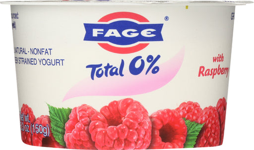 FAGE TOTAL GREEK: Raspberry Yogurt Total 0%, 5.3 oz - No Brand For Less 