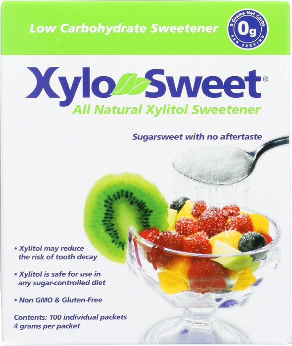 XYLOSWEET: All Natural Xylitol Sweetener 100 Packets, 4 gm