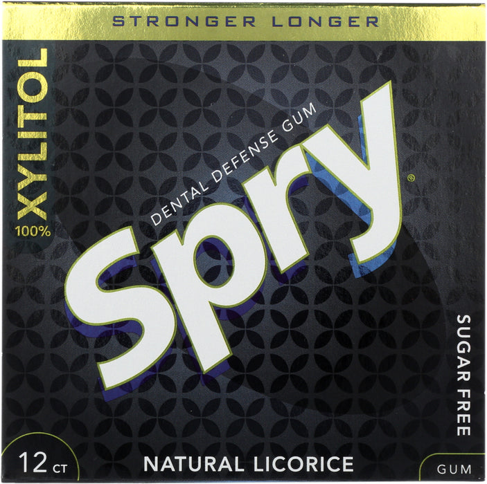 SPRY: Stronger Longer Licorice Xylitol Gum, 12 pc