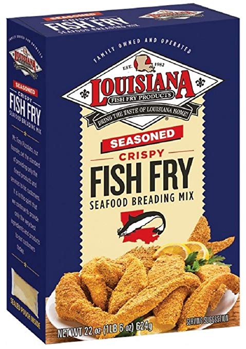 LOUISIANA FISH FRY: Seasoned Crispy Fish Fry Seafood Breading Mix Family Pack, 22 oz