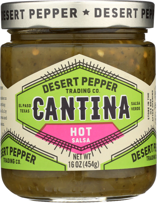 DESERT PEPPER: Salsa Cantina Hot Green, 16 oz - No Brand For Less 