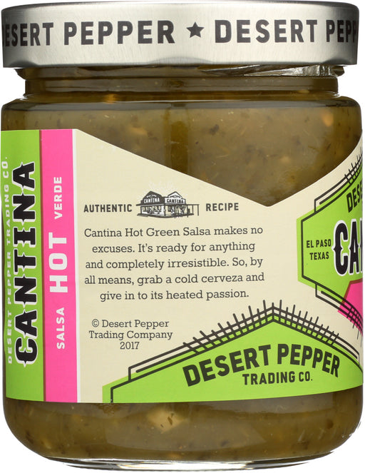 DESERT PEPPER: Salsa Cantina Hot Green, 16 oz - No Brand For Less 