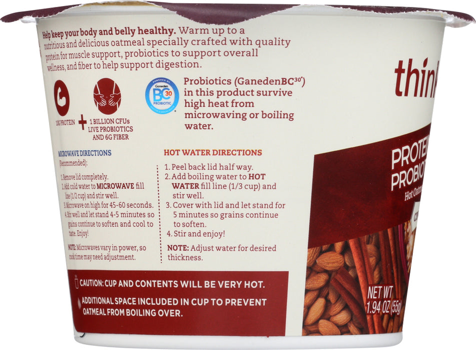 THINK THIN: Probiotic Almond Cinnamon Oatmeal, 1.94 oz