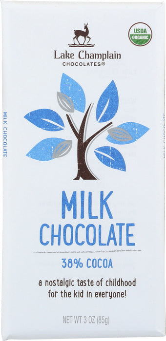 LAKE CHAMPLAIN CHOCOLATES: Chocolate Bar Milk 38% Cocoa, 3 oz