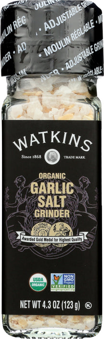 WATKINS: Organic Garlic Salt Grinder, 4.3 oz