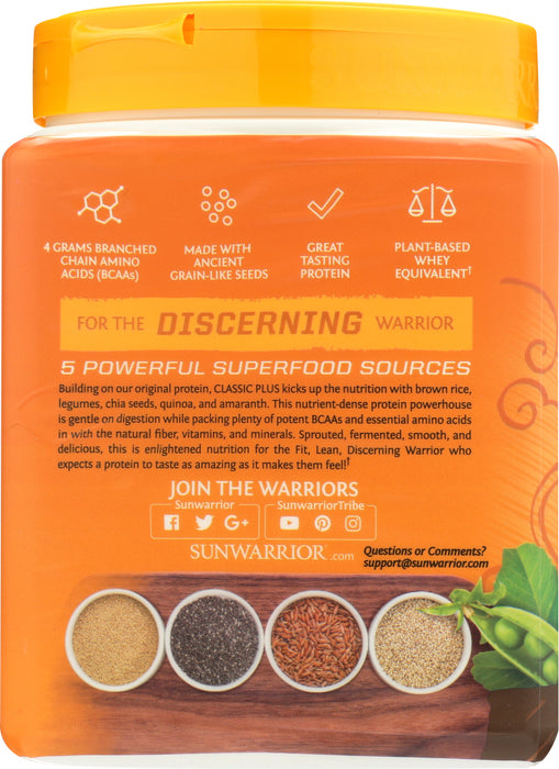 SUNWARRIOR: Protein Powder Classic Plus Chocolate, 375 gm