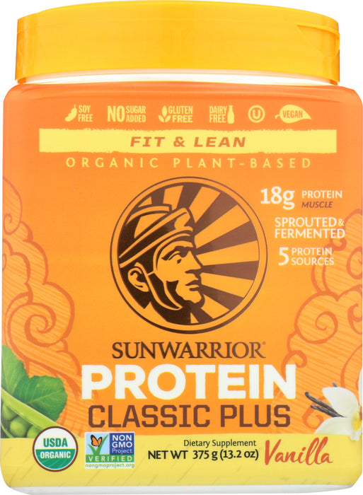 SUNWARRIOR: Protein Powder Classic Vanilla 375 gm, 13.2 oz