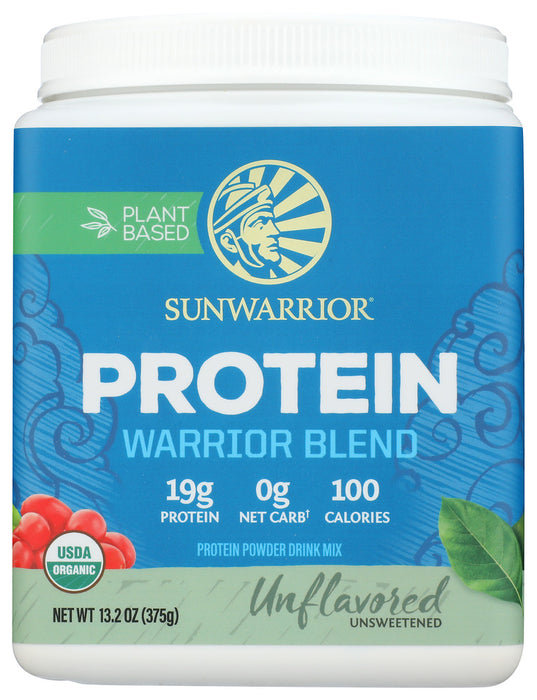 SUNWARRIOR: Warrior Blend Natural Plant Based Protein Powder, 375 gm