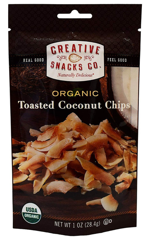 CREATIVE SNACK: Organic Toasted Coconut Chips, 1 oz - No Brand For Less 