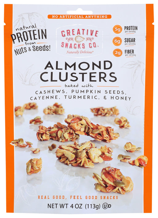 CREATIVE SNACK: Almond Cluster Cashew Nut, 4 oz - No Brand For Less 