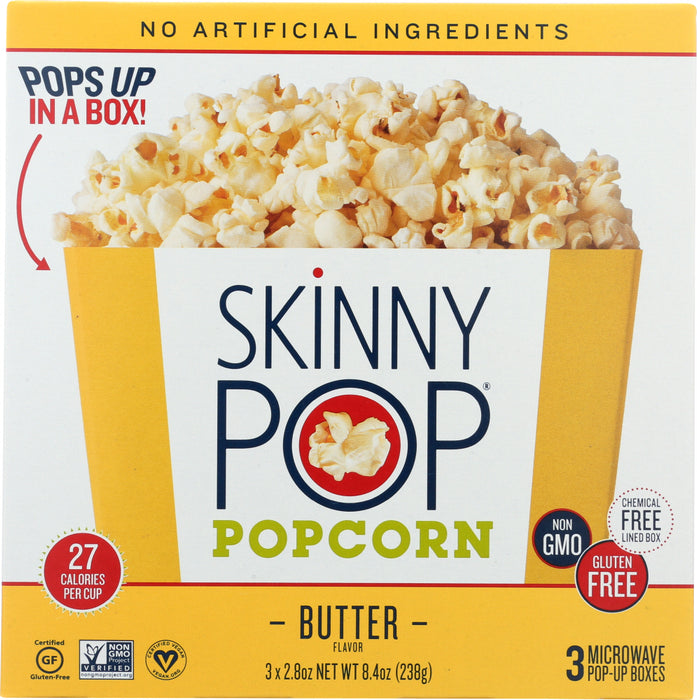 SKINNY POP: Popcorn Bowl Butter Micro 3, 8.4 oz