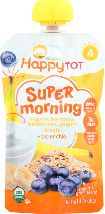 HAPPY BABY: Super Morning Meals Bananas, Blueberries, Yogurt & Oats, 4 oz - No Brand For Less 