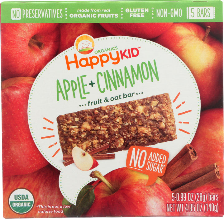 HAPPY KID: Bar Oat Apple & Cinnamon, 4.95 oz