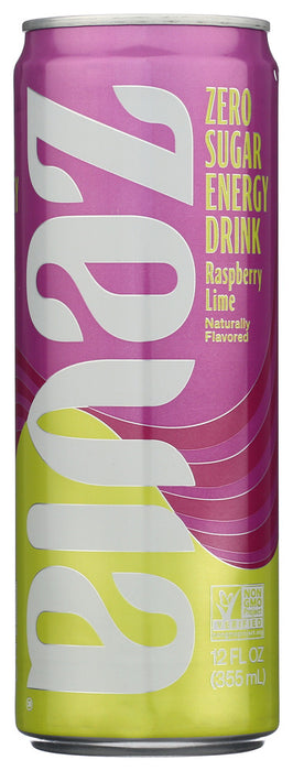 ZEVIA: Energy Raspberry Lime Zero Calorie, 12 oz