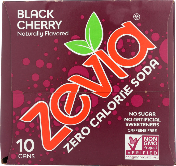 ZEVIA: Black Cherry Zero Calorie Soda 10 Pack, 120 fl oz