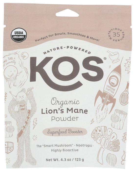 KOS: Organic Lions Mane Powder, 4.3 oz