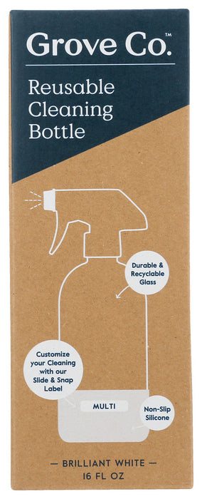 GROVE CO: Reusable Cleaning Bottle White, 1 ea