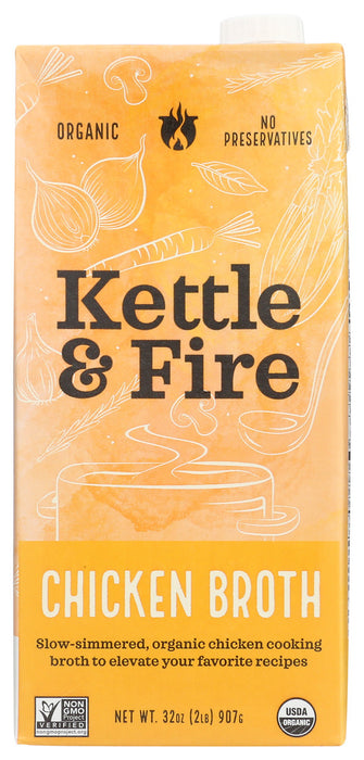 KETTLE AND FIRE: Chicken Cooking Broth, 32 oz