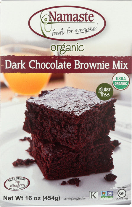 NAMASTE FOODS: Organic Dark Chocolate Brownie Mix, 16 oz