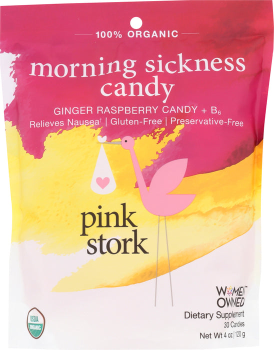 PINK STORK: Morning Sickness Ginger Raspberry, 30 ea