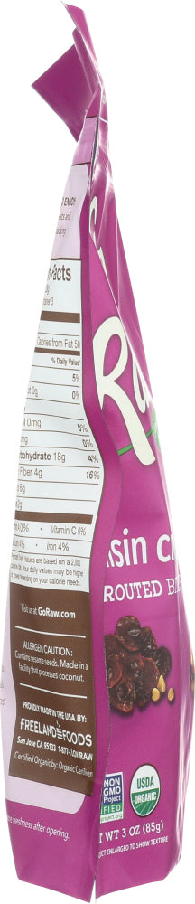 GO RAW: Raisin Bites Crunch Organic, 3 oz - No Brand For Less 