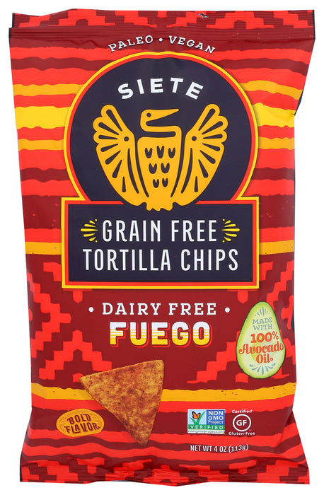 SIETE: Chip Tortilla Fuego, 4 oz