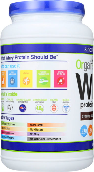 ORGAIN: Whey Protein Powder Chocolate Fudge, 1.82 lb