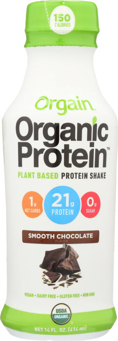 ORGAIN: Smooth Chocolate Protein Shake, 14 oz