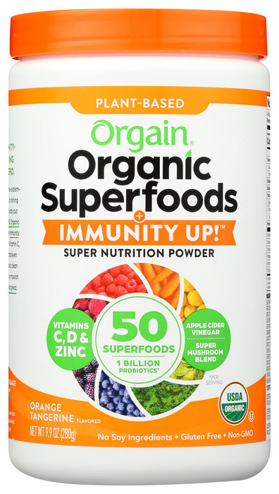 ORGAIN: Superfoods Immunity Up Powder Orange Tangerine, 9.9 oz