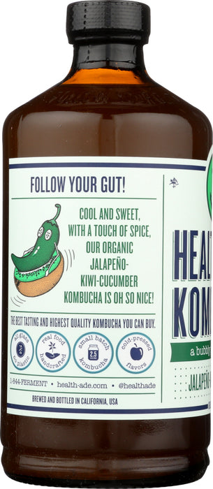 HEALTH ADE: Jalapeno Kiwi Cucumber Kombucha, 16 oz - No Brand For Less 