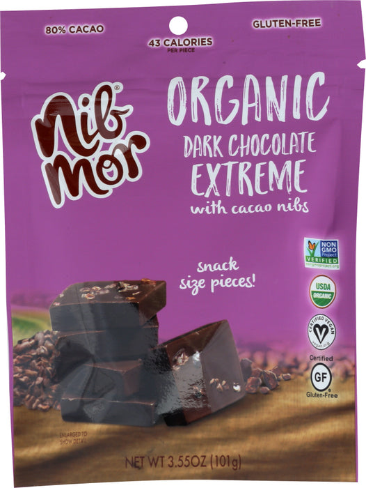 NIBMOR: Organic 80% Cacao Extreme Dark Chocolate, 3.55 oz