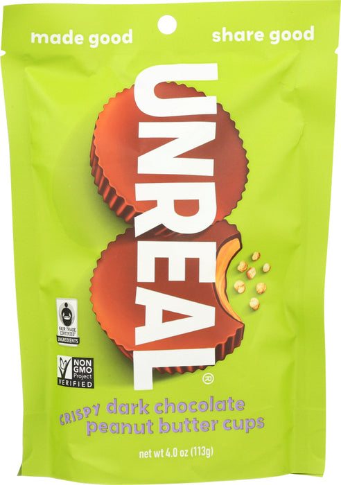 UNREAL: Dark Chocolate Crispy Peanut Butter Quinoa Cups, 4 oz