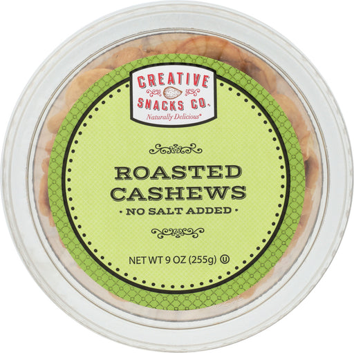 CREATIVE SNACK: Roasted No Salt Cashews, 9 oz - No Brand For Less 