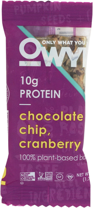 OWYN: Chocolate Chip Cranberry Plant Based Bar, 1.76 oz