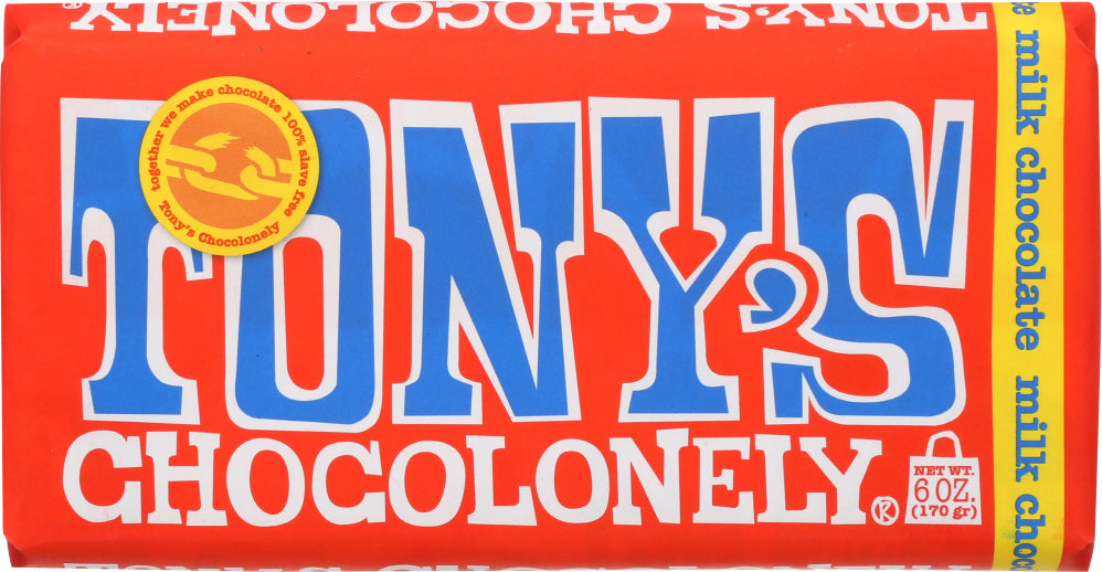 TONYS CHOCOLONEY: Milk Chocolate Bar 32%, 6 oz