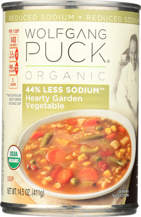 WOLFGANG PUCK: Organic Soup 44% Less Sodium Hearty Garden Vegetable, 14.5 oz