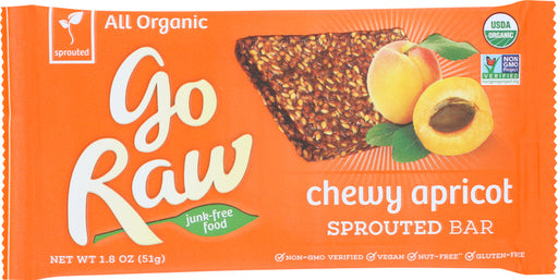 GO RAW: Bar Apricot Sprouted Organic, 1.8 oz - No Brand For Less 