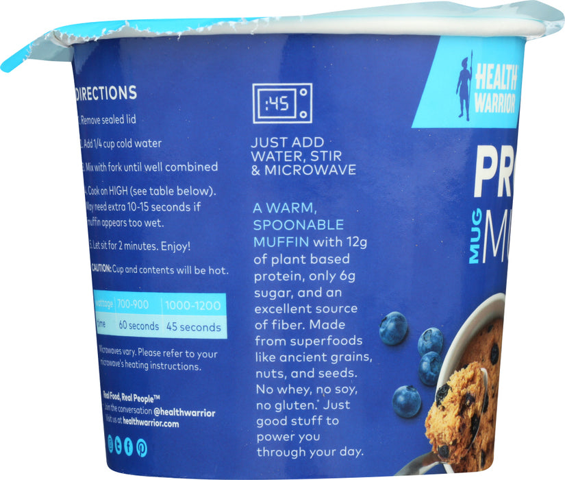 HEALTH WARRIOR: Muffin Mug Blueberry Protein, 2.01 oz