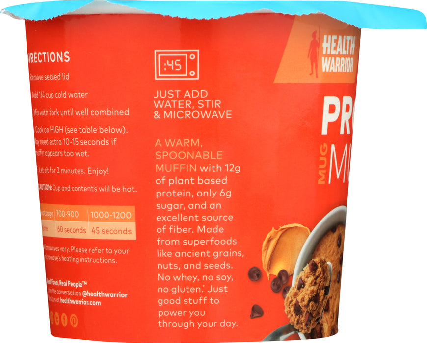 HEALTH WARRIOR: Peanut Butter Chocolate Chip Protein Mug Muffins, 2.01 oz