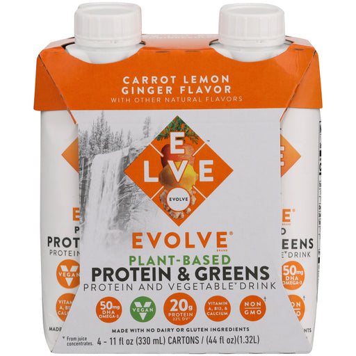 EVOLVE: Ready To Drink Protein & Greens Shake Carrot Lemon Ginger 4-11 fo, 44 fo - No Brand For Less 