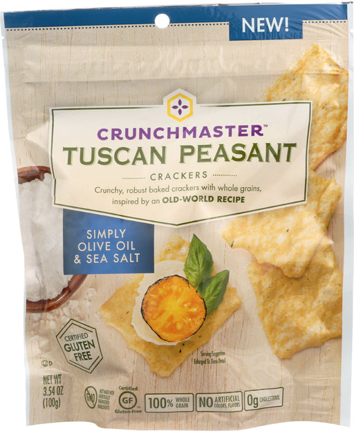 CRUNCHMASTER: Olive Oil & Sea Salt Crackers, 3.54 oz - No Brand For Less 