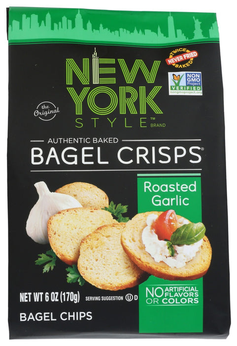 NEW YORK STYLE: Bagel Crisp Garlic, 6 OZ