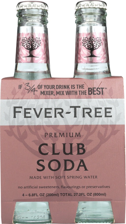 FEVER-TREE: Club Soda Bottle 4x6.8 oz Bottles, 27.2 Oz - No Brand For Less 