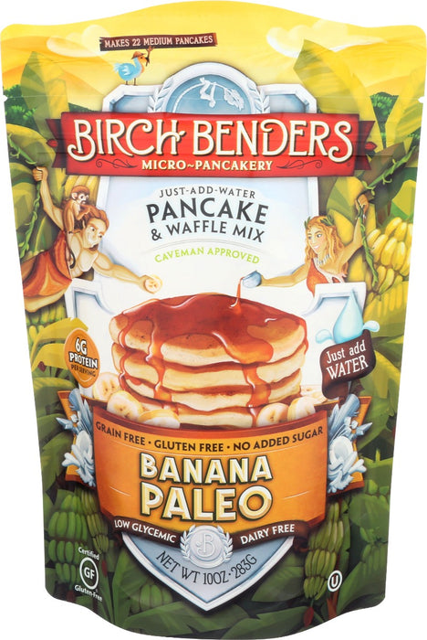 BIRCH BENDERS: Banana Paleo Pancake and Waffle Mix, 10 oz