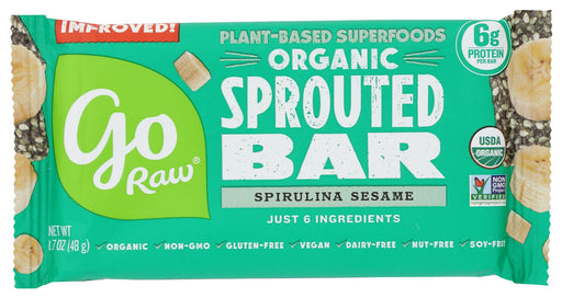 GO RAW: Spirulina Sesame Sprouted Bar, 1.7 oz - No Brand For Less 