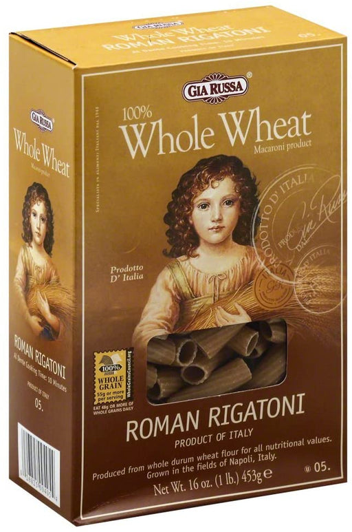 GIA RUSSA: Whole Wheat Roman Rigatoni, 16 oz - No Brand For Less 