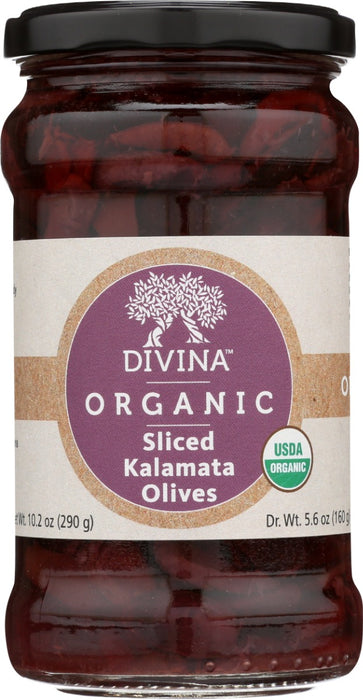 DIVINA: Olive Kalamata Sliced Organic, 5.6 OZ - No Brand For Less 