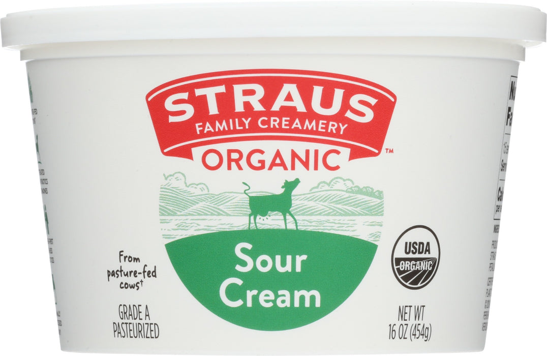 STRAUS: Organic Sour Cream, 16 oz